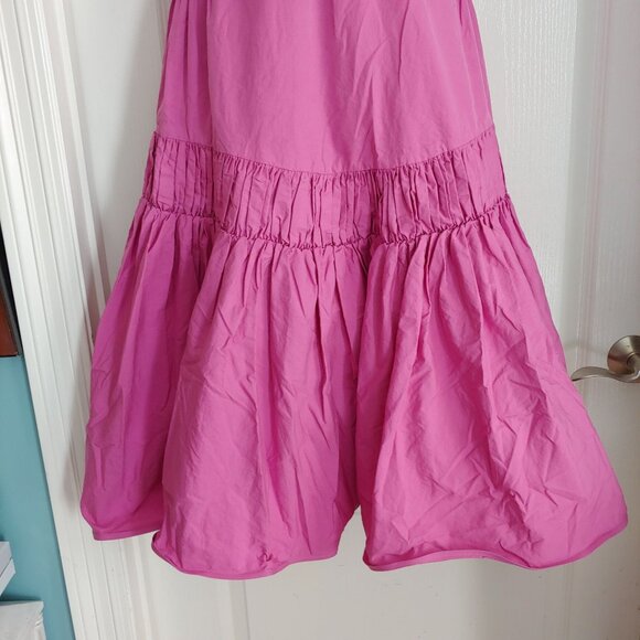 Silvia Tcherassi Fuchsia Designer Garden Party Resort Wear Tiered Chic Dress M - Picture 8 of 15